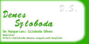 denes szloboda business card