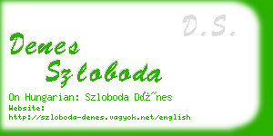 denes szloboda business card